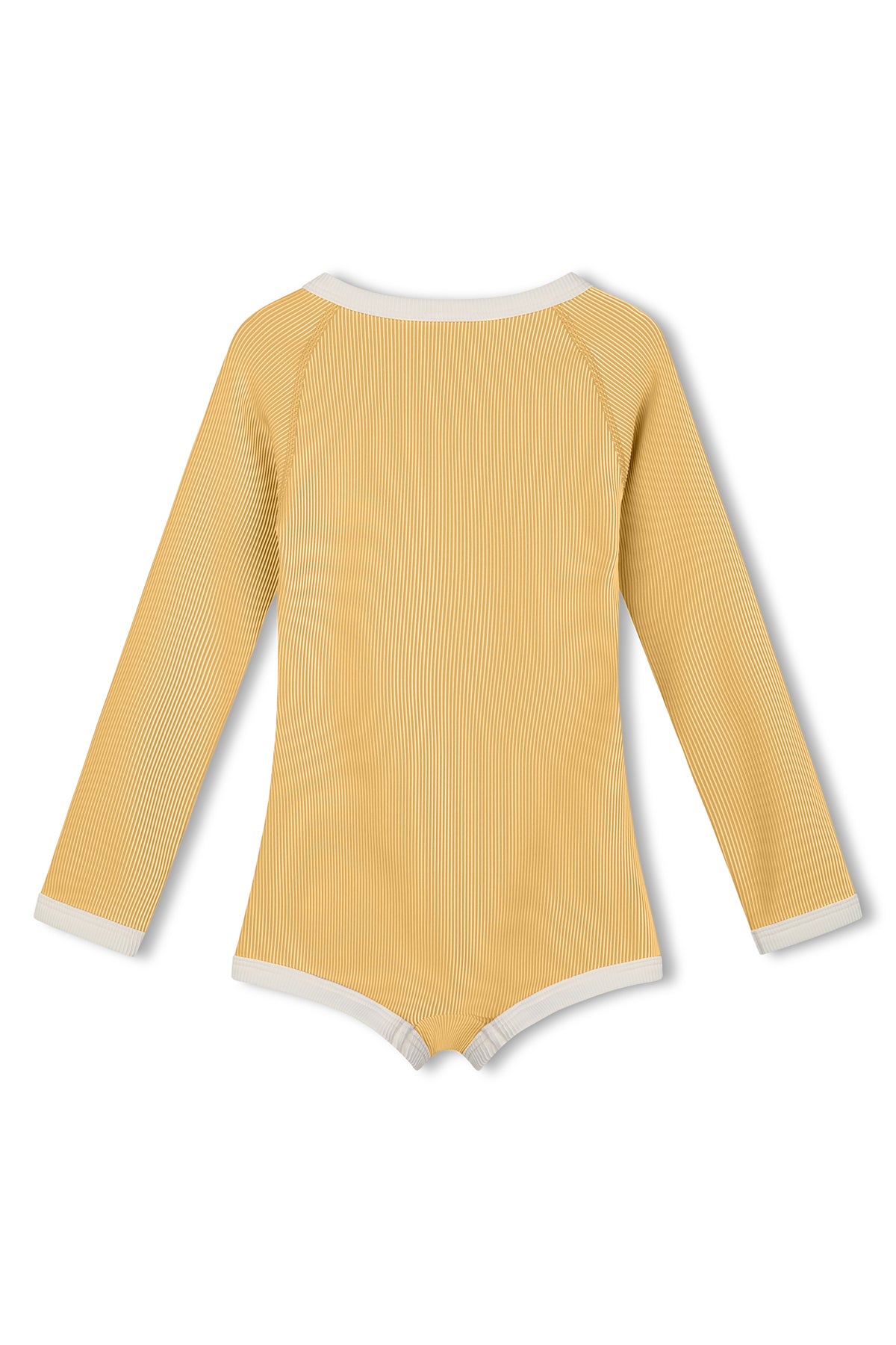 Zulu & Zephyr - Mini Stripe Rib Rashie Onesie - Marigold