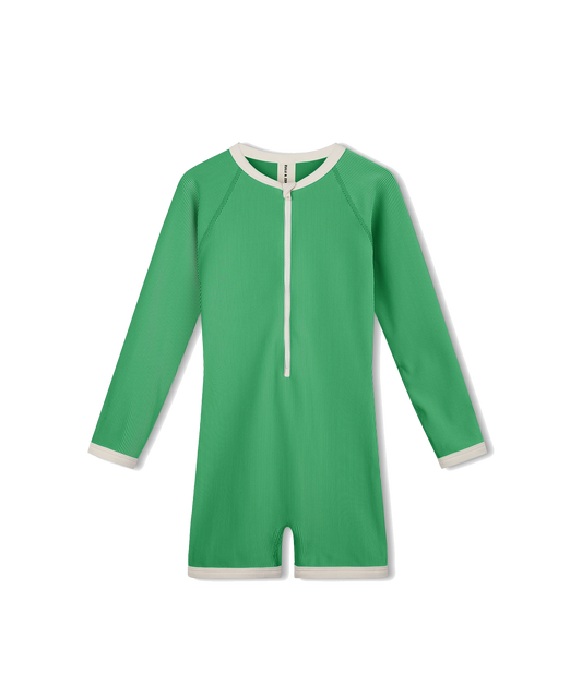 Zulu & Zephyr - Mini Stripe Rib Surf Suit - Parrot Green
