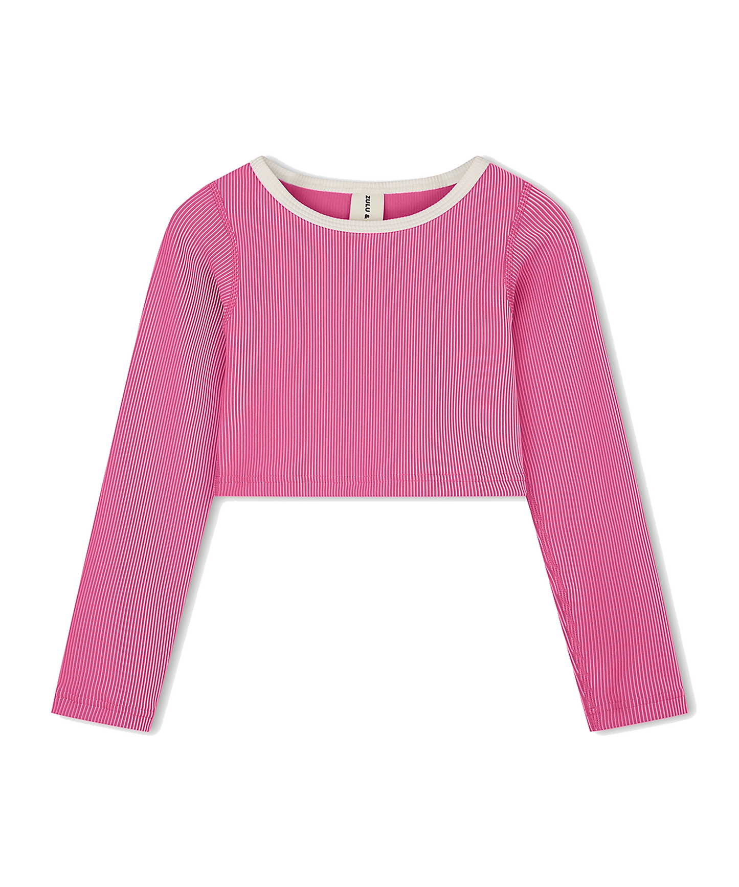 Zulu & Zephyr - Mini Stripe Rib Crop Rashie - Shell Pink