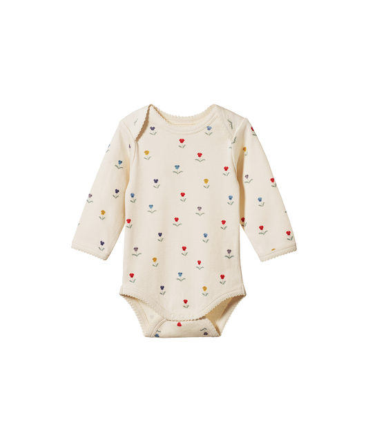 Nature Baby - Long Sleeve Bodysuit - Delphine Print