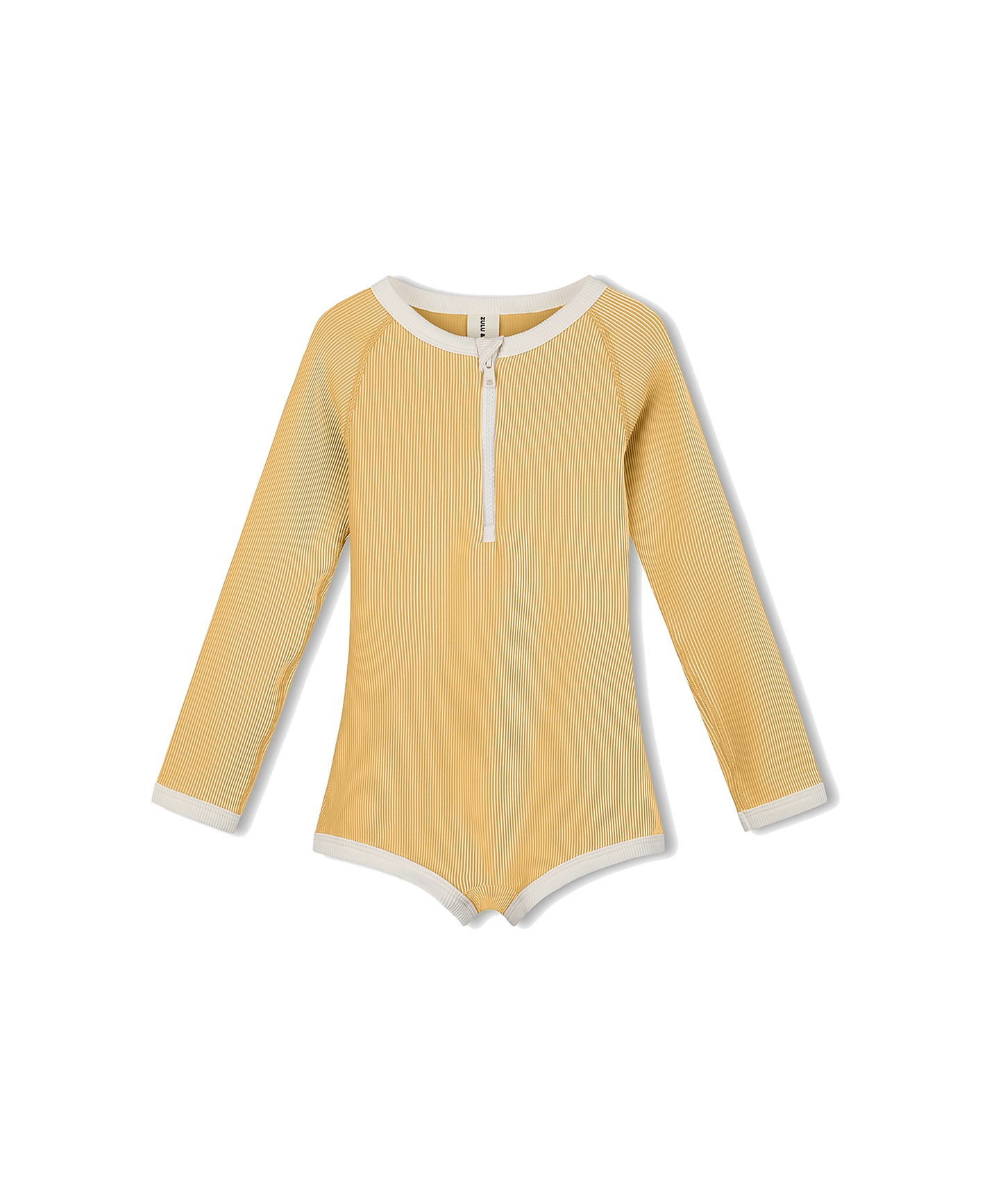 Zulu & Zephyr - Mini Stripe Rib Rashie Onesie - Marigold