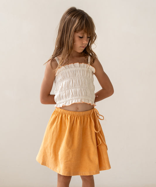 Illoura the Label - Shirred Crop - Ecru