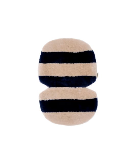 Binibamba - Sheepskin Snuggler - Blue Rose Stripe