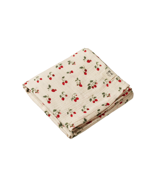 Nature Baby - Muslin Wrap - Strawberry Blush Print