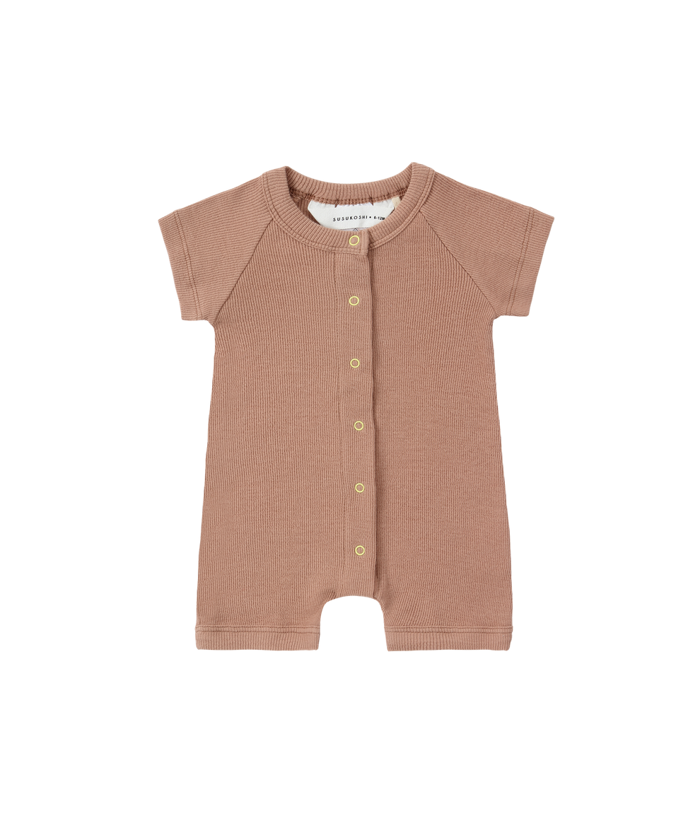 Susukoshi Snap Romper Terracotta Born West