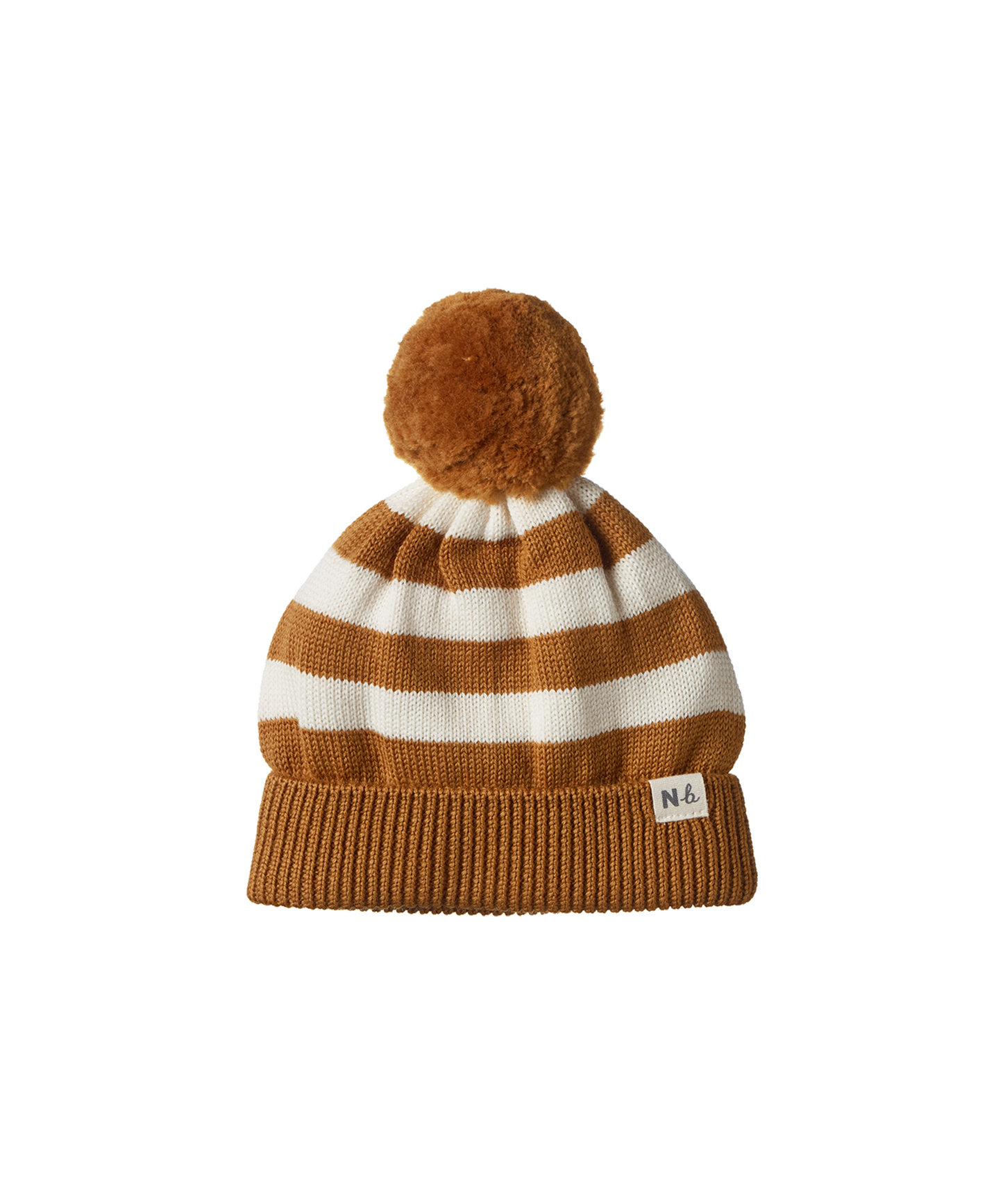 Nature Baby - Alpine Pom Pom Beanie - Toffee Stripe