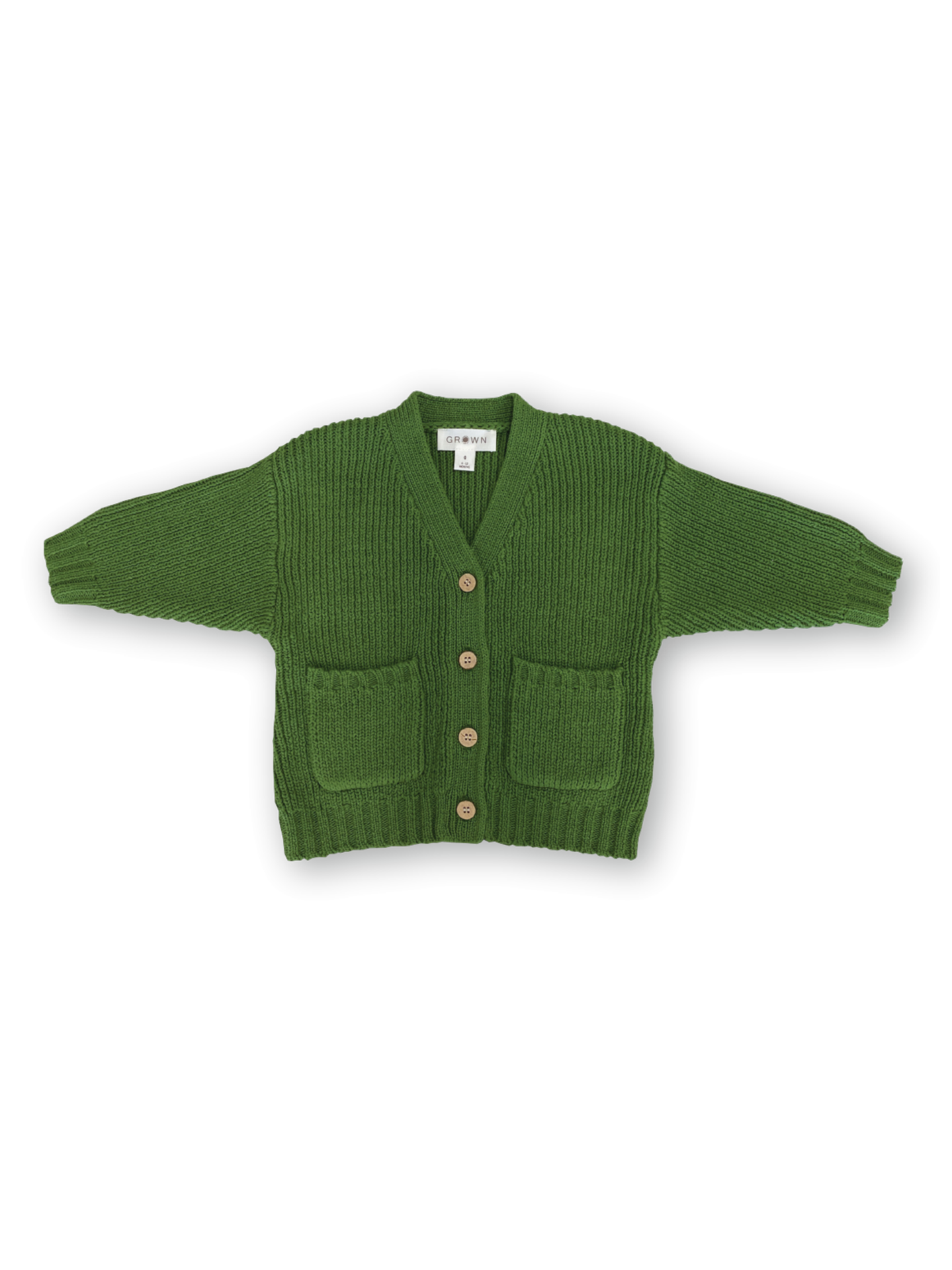 Grown - Pocket Cardigan - Verde