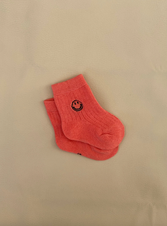 Tiny Trove - Face Socks - Coral