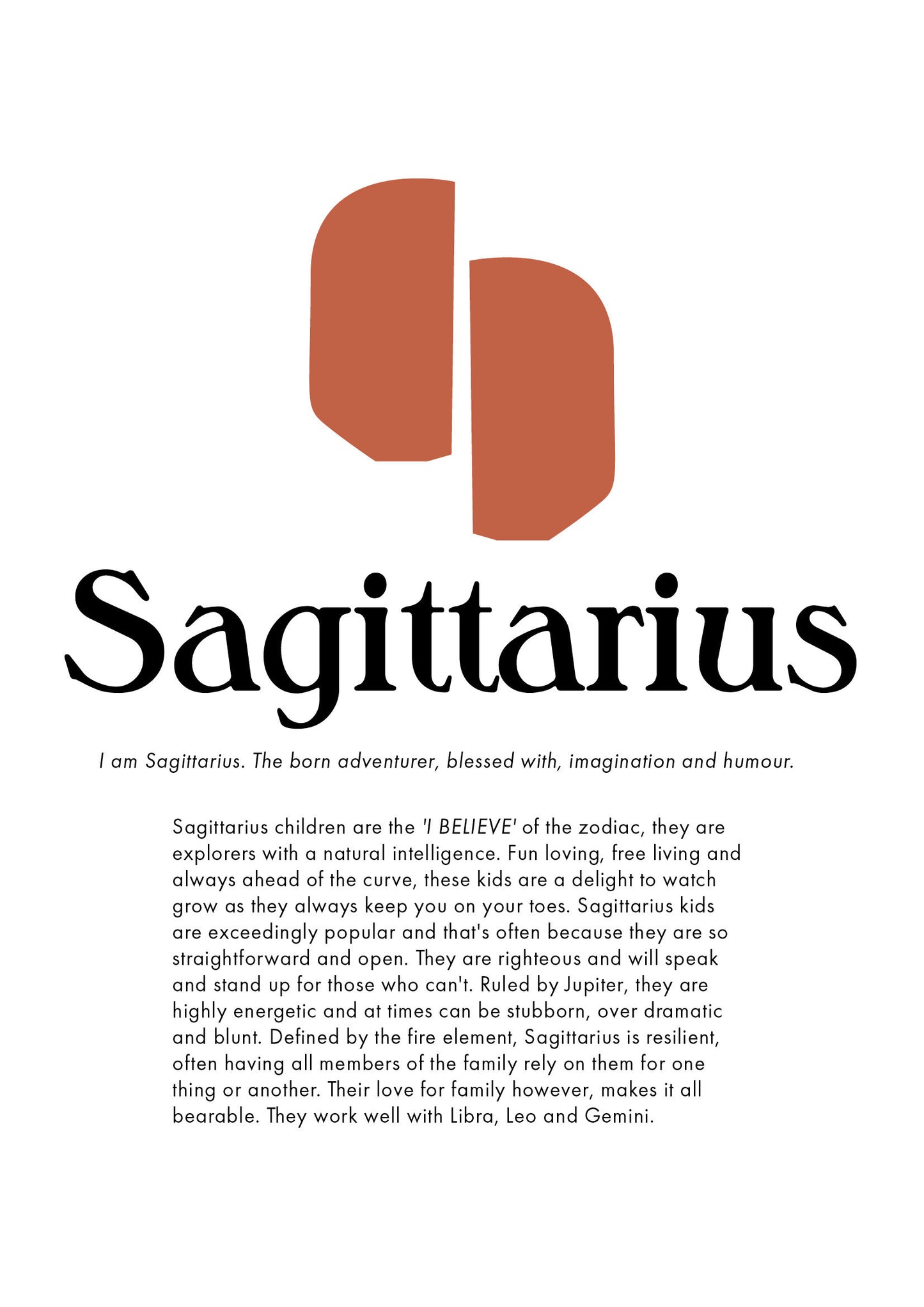 La Terre Press - Children's Zodiac Print - Sagittarius