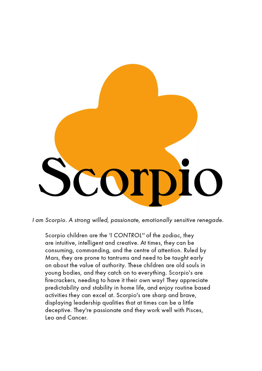 La Terre Press - Children's Zodiac Print - Scorpio